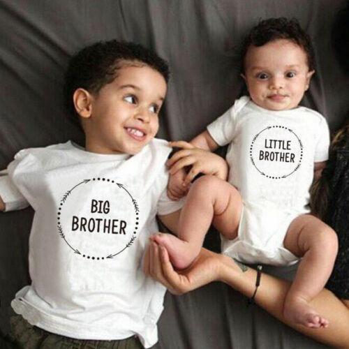 Newborn Kids Baby Little Brother Romper Bodysuit Big Brother Cotton T-shirt