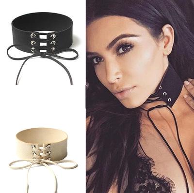 Velvet Tie Up Wide Choker Necklace Gothic Suede Collar Sexy Women Neck Jewelry 90's Black Velvet Choker Necklace Gothic Retro Burlesque