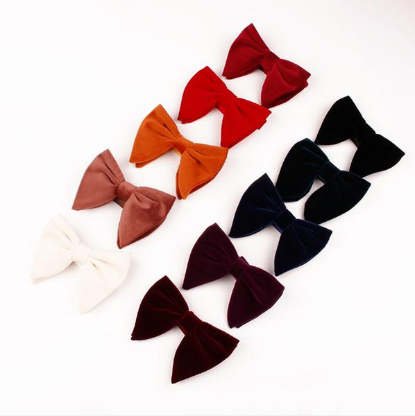 new year women girl gift Gold velvet female bow tie plush velvet bow tie gentleman bow tie black red