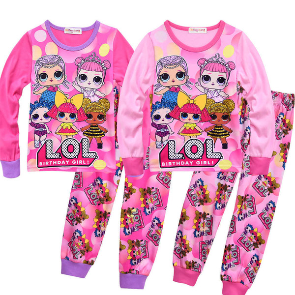 New cartoon doll children's LOl home service two-piece baby girl pajamas setMX190921