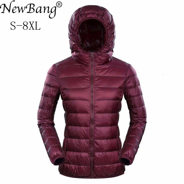 NewBang Brand Womens Down Jackets Ultra Light Down Jacket Women 5XL 6XL 7XL Plus Feather Winter Thin Warm Windbreaker Coats SH190930