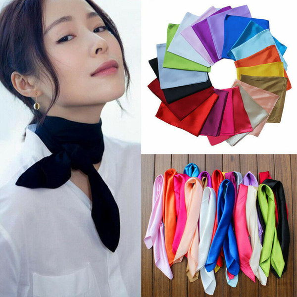 AU Women Soft Silk Square Scarf Bandana Neckerchief Head Neck Wrap Scarves Gifts