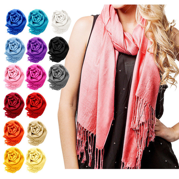 NEW-Women-Soft-PASHMINA-SILK-Classic-Solid-Cashmere-Wool-SHAWL-Scarf-Stole-WRAP NEW-Women-Soft-PASHMINA-SILK-Classic-Solid-Cashmer