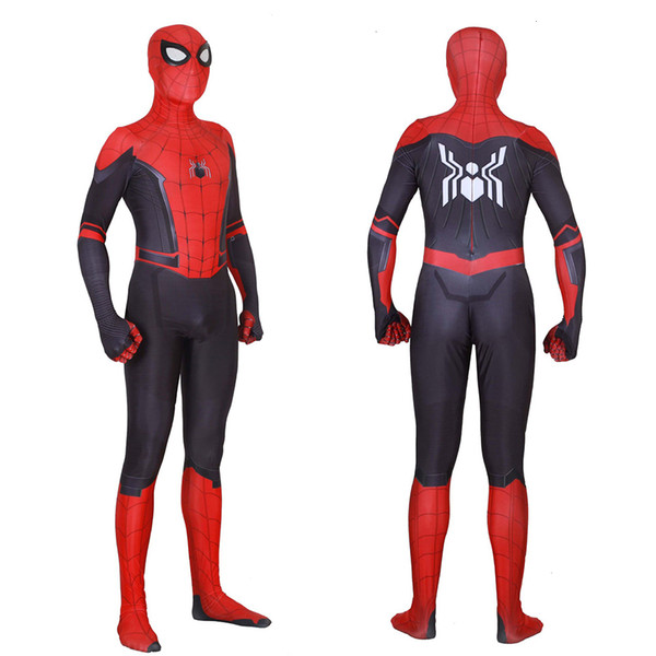 New Spider Man Far From Home Cosplay Costumes Peter Parker Zentai Suit Bodysuit Adult Kids Spiderman Superhero Ball JumpsuitsMX190921