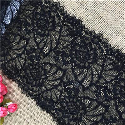 1 Meters E3084 Width 18cm black eyelash lace fabric DIY decoration high quality soft nylon eyelash lace decoration wedding fabric