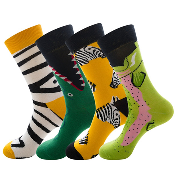 Wholesale price Men and women 19 years zebra series cotton socks, no trademark, American size, free of freight AM3