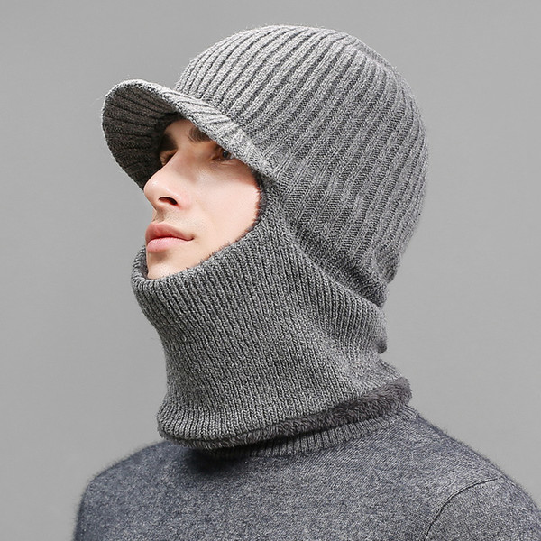 Designer Hats Caps Man Neck Cap With Fleece Lining Men's Knitting Caps Men Thick Riding Hat