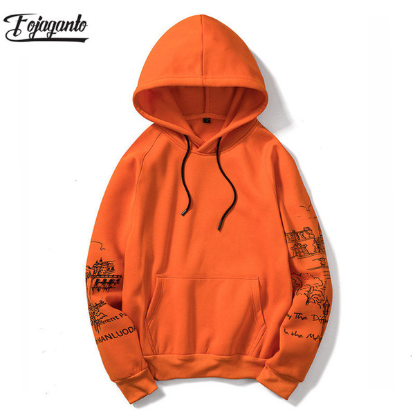 FOJAGANTO Men Hoodies Autumn Male Fashion Brand Street Style Hoodies Men's Sweatshirts Long sleeve Print Splice Hoodies SH190922