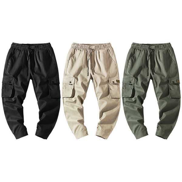 Casual Mens Cargo Pants joggers Trousers Loose Baggy Outdoor Work Pants Pockets Big Size Overalls streetwear hip hop Sweatpants T190924