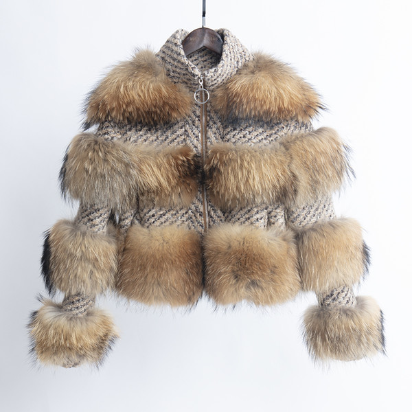 Real fox fur coat women fur jacket 2019 winter luxury coat brand coat women plus size short overcoat SH190930