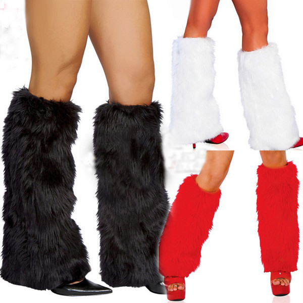 Fashion Trend Women Faux Fur Leg Warmers Rave Fluffies Lady Casual Boot Cover Santa Claus Winter Spring New Solid Warmers