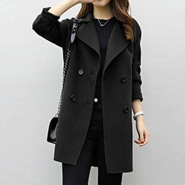 2019 New Women Woolen Coat Thicken Long Sleeve Medium-long Turn-down Collar Open Front Parka Belt Coat Cgu 88 SH190827