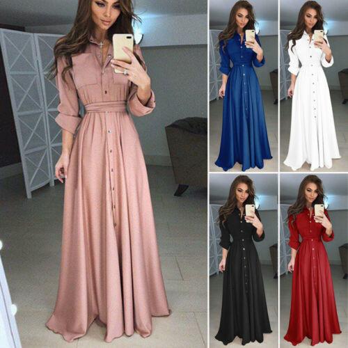 New arrival Elegant Womens Boho Long Sleeve V-neck High Waist Sundress Maxi Cocktail Party Beach Maxi Long Dress Plus Size SH190918