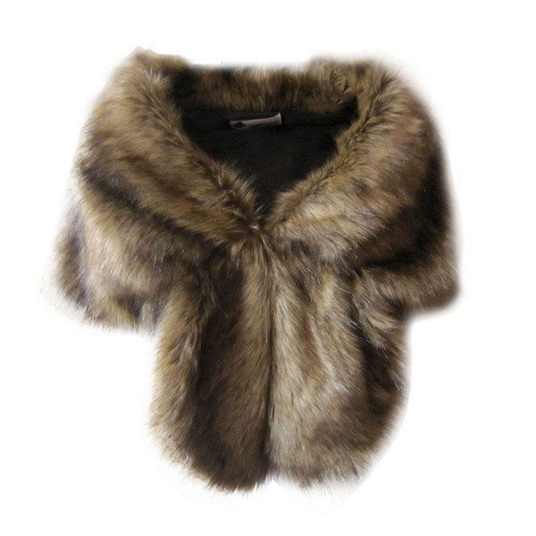 Faux Fur Wedding Coats Winter Warm Jacket Women Shrug Shawl Outerwear Lady Cape Daily Wear SH190930