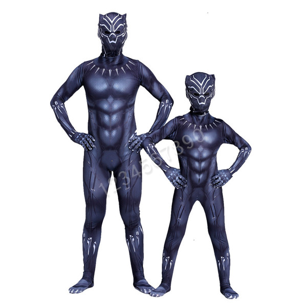 Halloween Black Panther Costume Cosplay Kids Superheros Halloween Costumes for Men Adult Captain America Civil War Movie MarvelMX190923