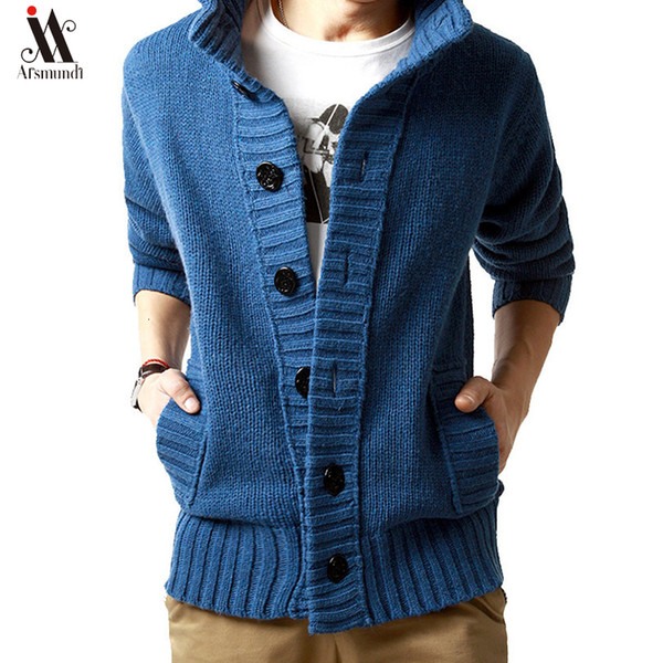 2019New Thick New Fashion Brand Sweater For Mens Cardigan Slim Fit Jumpers Knitwear Warm Autumn Korean Style Casual Clothing Men SH190930