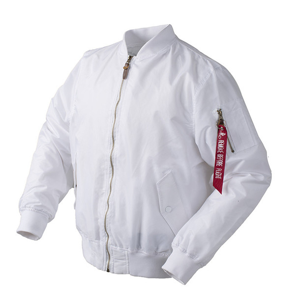 2018 Autumn Thin White Ma1 bomber flight rain windbreaker waterproof varsity letterman air force baseball jacket for men/womenMX190926