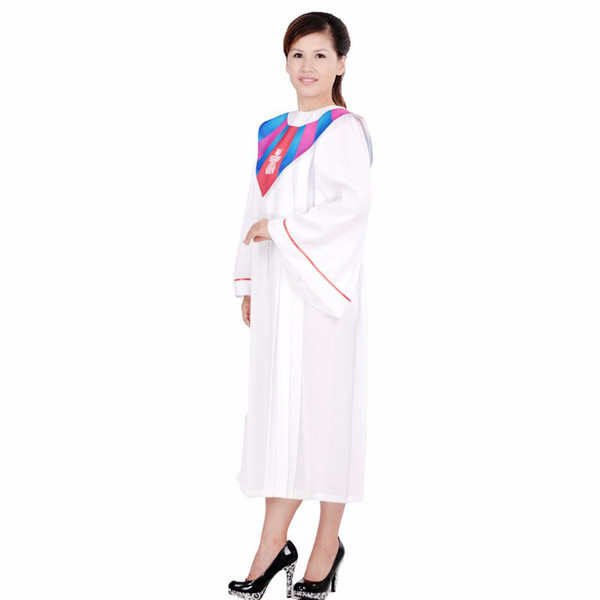 BLESSUME Christian Church White Alb Robe Vestments Multi color Gown ROBES CHOIR CHORUS GOWN ROBE Church Music Adult choir gown robe