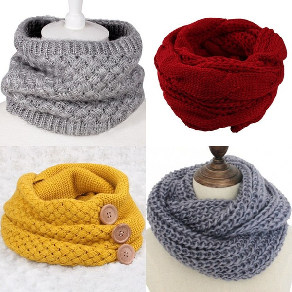 Wholesale Winter Cable Ring Scarf Women Knitting Scarves Knitted Warm Neck Circle Scarf Shawls Scarf Pashmina Wool Neck Warm