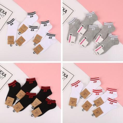 High quality luxury ladies cotton boat socks Breathable anti-friction women's socks Spring and summer socks letters number pattern print