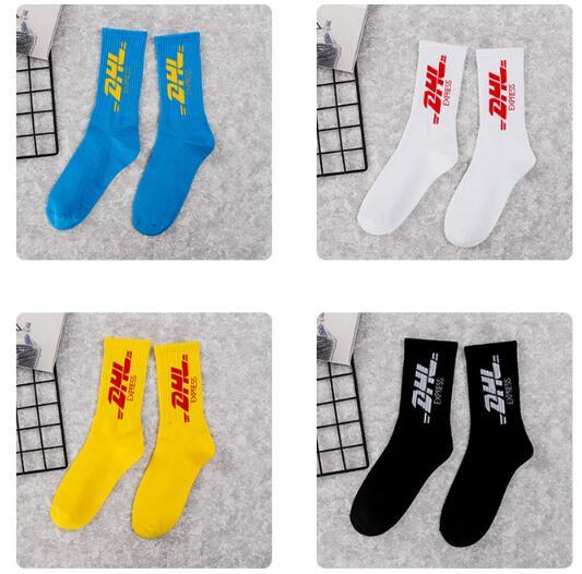 Men's and women's fashion street, Europe, America, hot, middle school, tube school, wind, letter, cotton, DHL skateboard sports socks