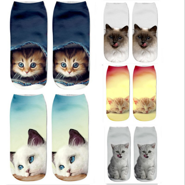 Hot Printed socks cartoon socks raw animals cats 3D prints, socks, wholesale.