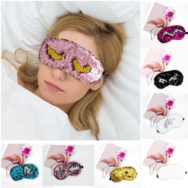 Mermaid Sequins Eyeshade Sleep Mask Glitter Mermaid Reversible Magic Fashion Bling Woman Eyepatch Eyes Care Tool