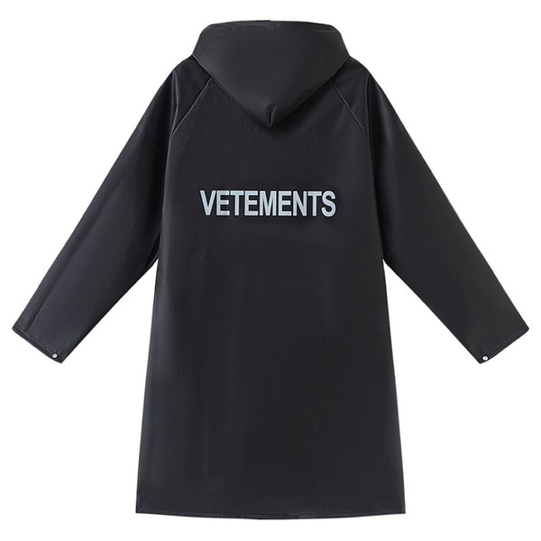 Cloak trendy brand jacket VETEMENTS sleek minimalist thickened EVA men and women General black assault riding travel raincoat