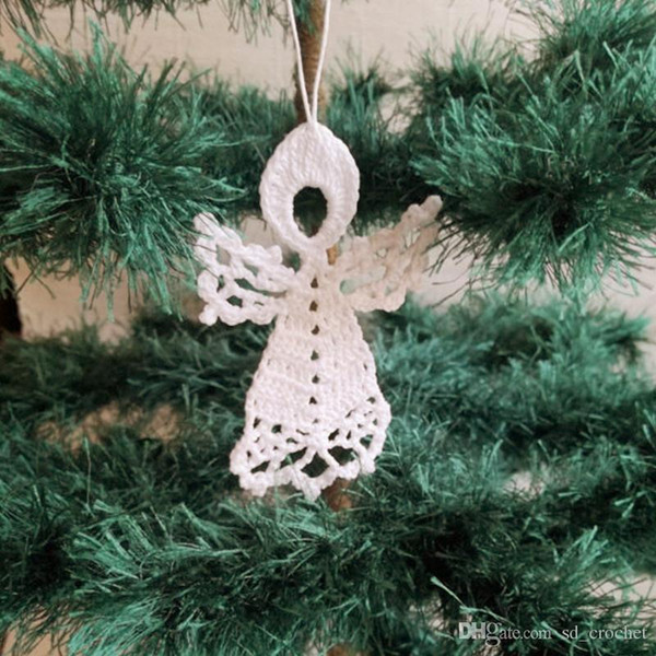 Handmade crochet Baubles Hanging Decorations Christmas tree pendant Christmas ornaments 1set of 10 angel sd010