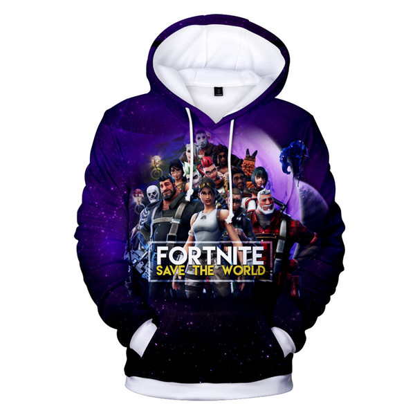 Hot !Children's clothing adult code digital printing 3d hooded hooded hot search fortress night fortite loose hooded