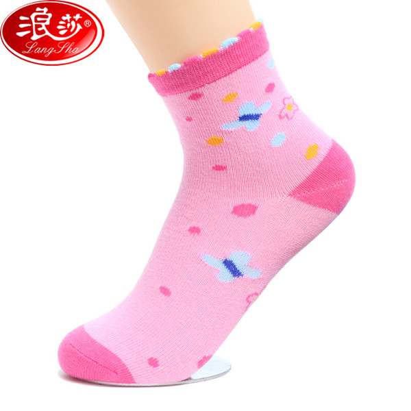 Lanswe girls cotton socks Qiu dong season 5-10 years old children in students' cotton socks girl cylinder cartoon children's socks Small