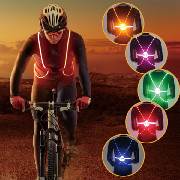 LED Running Vest Belt High Visibility With Reflective Belt for Safety Running and Cycling 30pcs cny1263