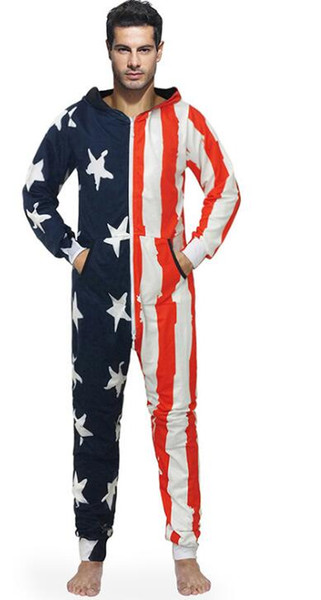 Autumn Men's Leisure wear USA Star striped flag pattern print Men's Large code suit Fashion and comfort mens Hoodie