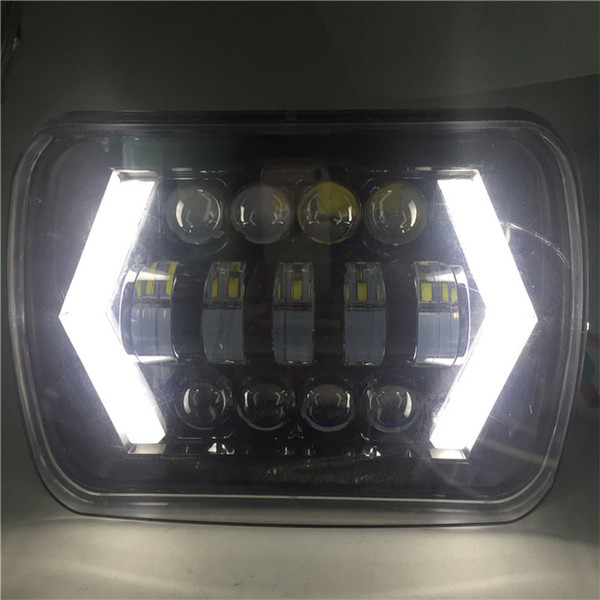 7x6'' 5D LED Headlight Halo DRL For 86-95 for Jeep Wrangler YJ 84-01 Cherokee XJ Angel Eyes DRL H4 LED Square Headlights
