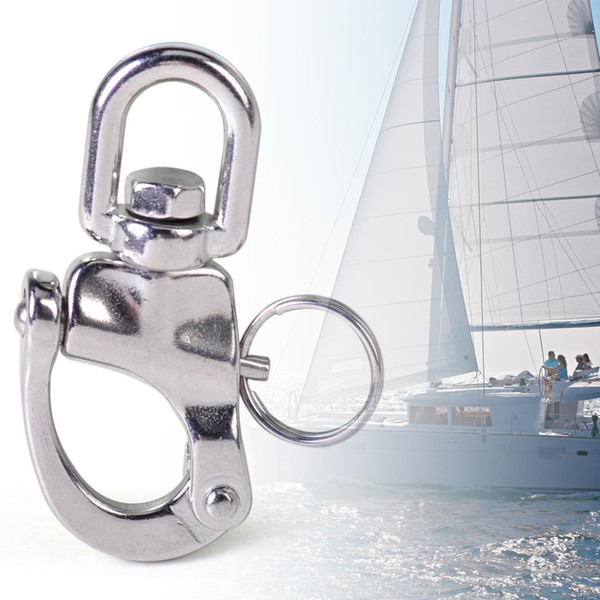 CITALL 1Pc Silver Shackle Stainless Steel 7 cm Snap Shackle Swivel Bail Marine Boat Yacht Sailing Hardware