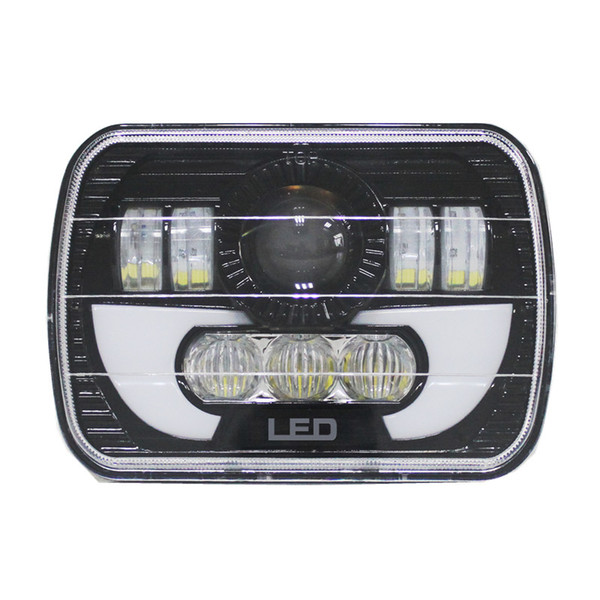 Pair 7X6 inch LED Headlights H4 Light For Jeep Wrangler YJ Cherokee Comanche 5x7