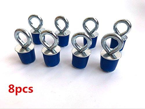 8pcs/Set Lock & Ride ATV Tie Down Anchors for Polaris RZR, ACE, Sportsman, 1 Inch Diameter Lock & Ride Eye Bolts 8 in 1 Package (blue)