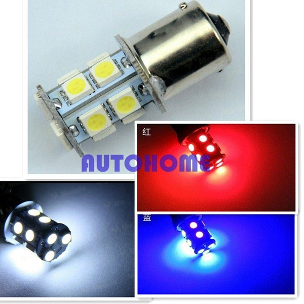 2 X S25 P21W 1156 BA15S 1157 BAY15D 13 SMD 5050 LED Tail Turn Signal Brake Backup Reverse LED Bulb White Red Blue order<$18no track