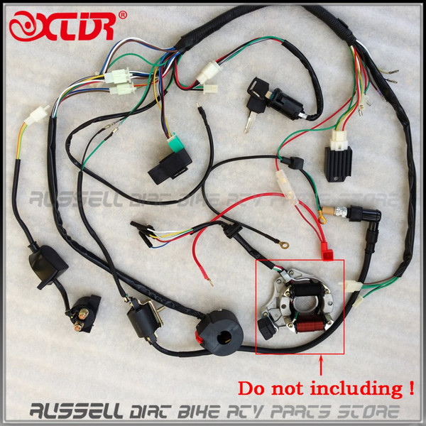 Full Electrics wiring harness CDI Ignition coil Rectifier Switch 110cc 125cc ATV Quad Bike Buggy gokart