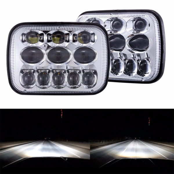 80W 2 pcs 5X7 7X6 inch Rectangular Sealed Beam LED Headlight for H6014 H6052 H6054 H6052 Truck LED Headlight