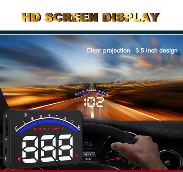 Professional Car Alarm System M6 OBD2 HUD Projector Head Up Display KM/h MPH Over Speeding Warning OBD II Inteface HUD Styling