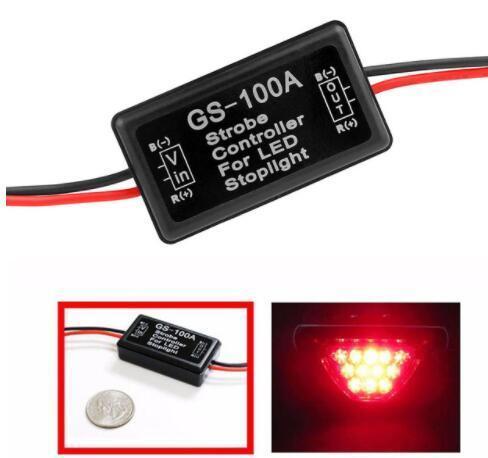 GS-100A Flash Strobe Controller Flasher Module for Car LED Brake Stop Light Lamp 12--24V LED Brake Tail Stop Light KKA5950