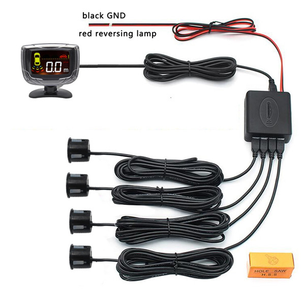 Car Auto Parktronic LCD Parking Sensor with 4pcs 22mm Sensors Reverse Backup Car Parking Radar Monitor Detector System with LCD Display