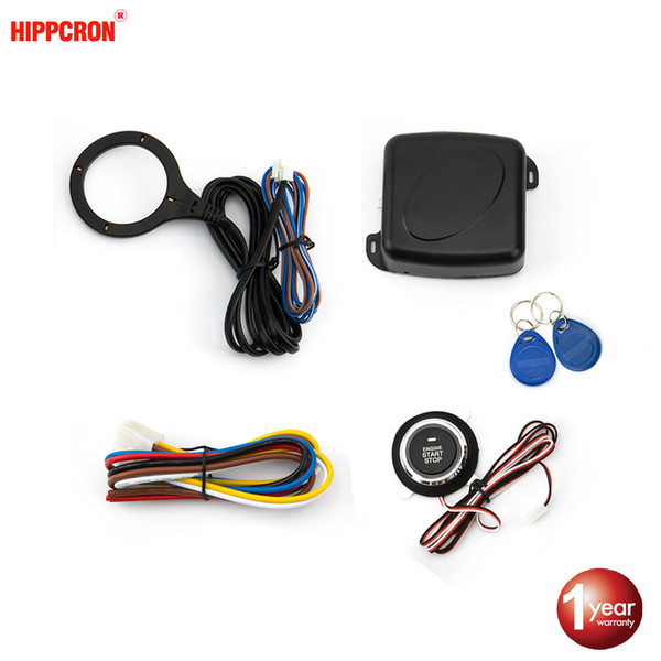 Hippcron Auto Car Alarm Car Engine Push Start Button RFID Lock Ignition Starter Keyless Entry Start Stop Anti-theft System