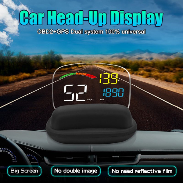 C800 OBDII OBD2 +GPS System Universal Car HUD Head Up LCD Display Speed Alarm Warning Smart Digital Meter Vehicle Trip Computer