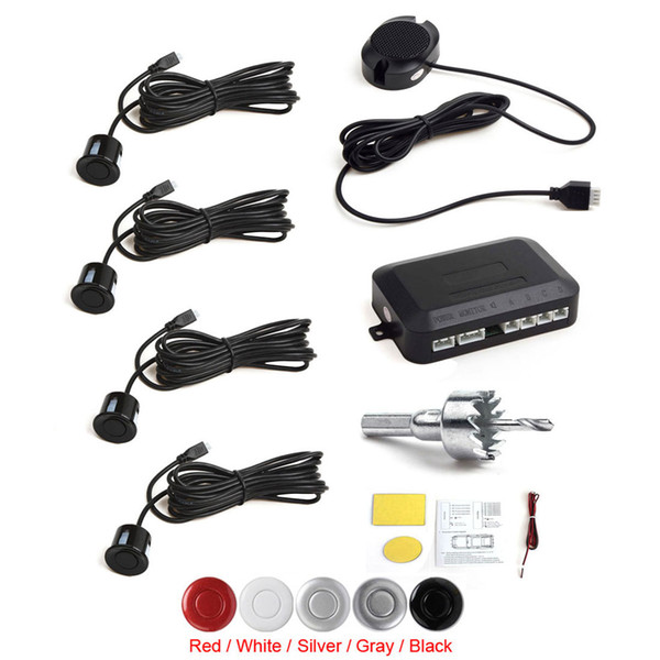 Brand New 4 Sensors Buzzer Car Parking Sensor Waterproof Back Assistant System with Audible Alarm CAL_243