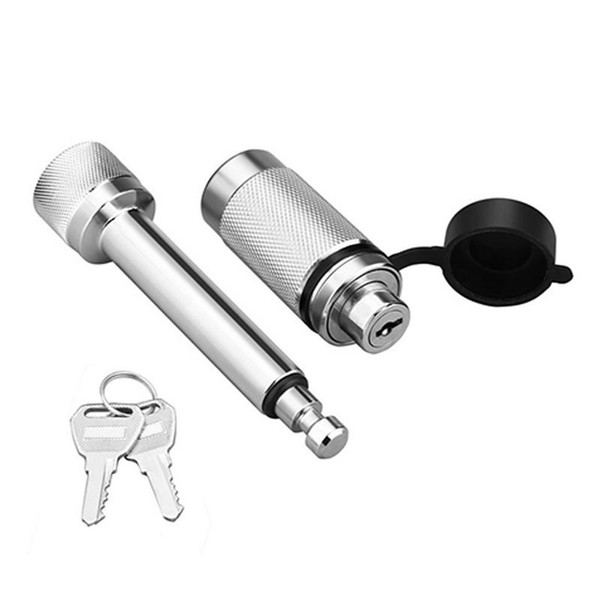 Trailer Hitch Locking Pin - Black Tow Hitch Receiver Lock with Anti-Rattle, fits Class III - V Hitches with 2