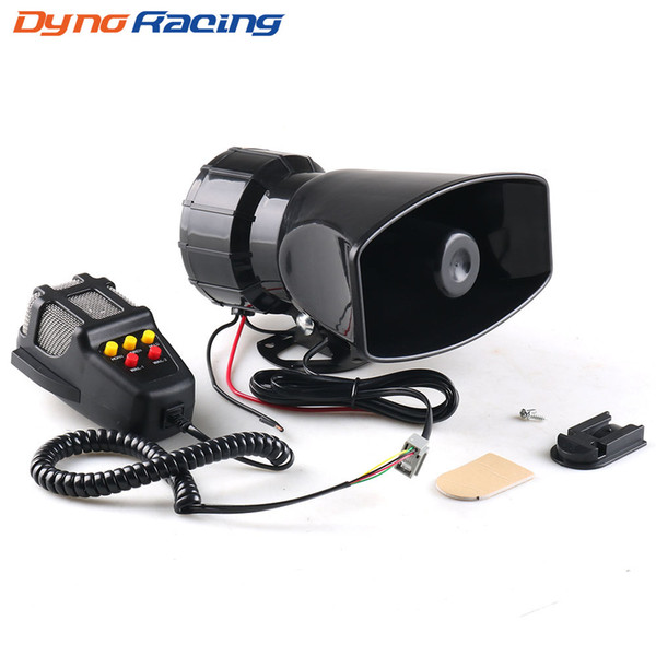 Dynoracing 5-Sound Loud Car Warning Alarm Police Fire Siren 130dB Air Horn PA Speaker 12V 80W Car Accessories Car Warning Alarm