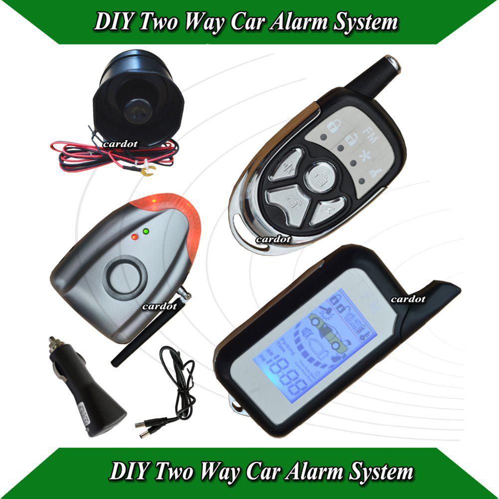 Wholesale-NEW DIY Two way car alarm door open alarm,sensor alarm,wireless learning alarm siren,no cutting wire,remote distance 1000m