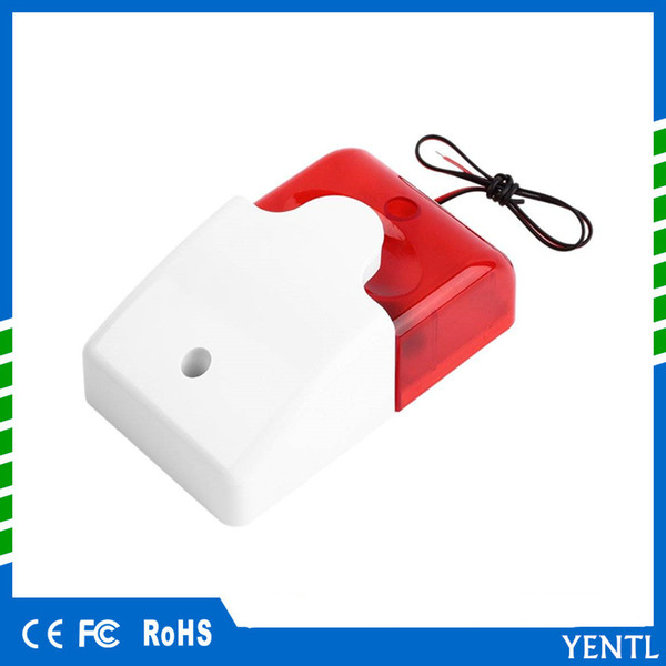 free shipping YENTL Mini Wired Strobe Siren Durable 12V Sound Alarm Strobe Flashing Red Light Sound Siren Home car Security Alarm System